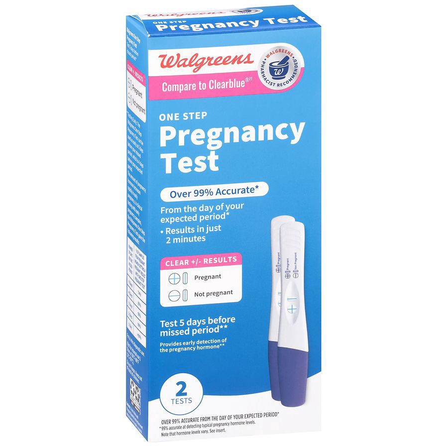slide 2 of 3, Walgreens One Step Pregnancy Tests, 1 ct
