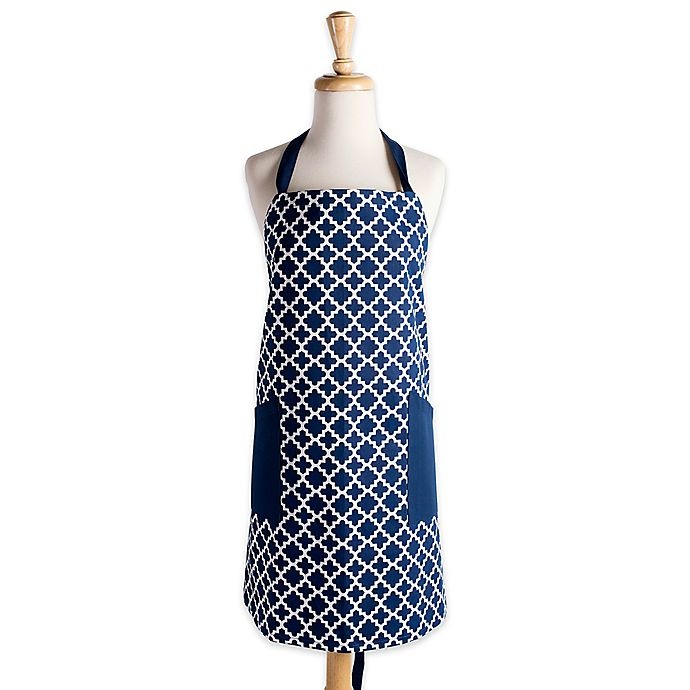 slide 1 of 3, Design Imports Lattice Apron - Blue, 1 ct