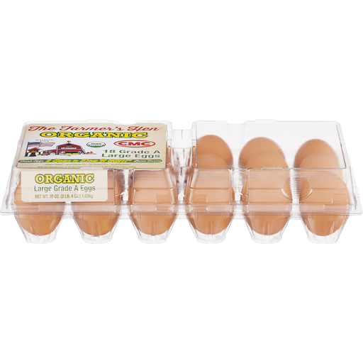 slide 1 of 1, The Farmer's Hen Organic Free Range Grade A Large Eggs, 12 ct