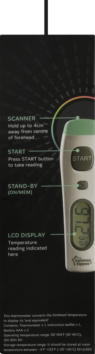 slide 7 of 9, Tommee Tippee No Touch Forehead Thermometer 1 ea, 1 ct