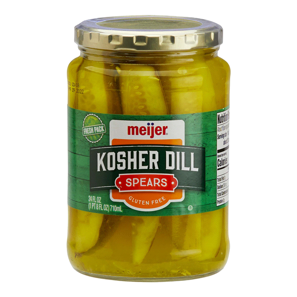 slide 1 of 1, Meijer Kosher Dill Spears, 24 oz