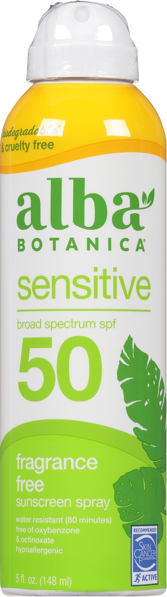 slide 4 of 12, Alba Botanica Sunscreen Spray Fragrance Free Spf 50, 5 oz