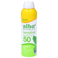 Alba Botanica Sunscreen Spray Fragrance Free Spf 50