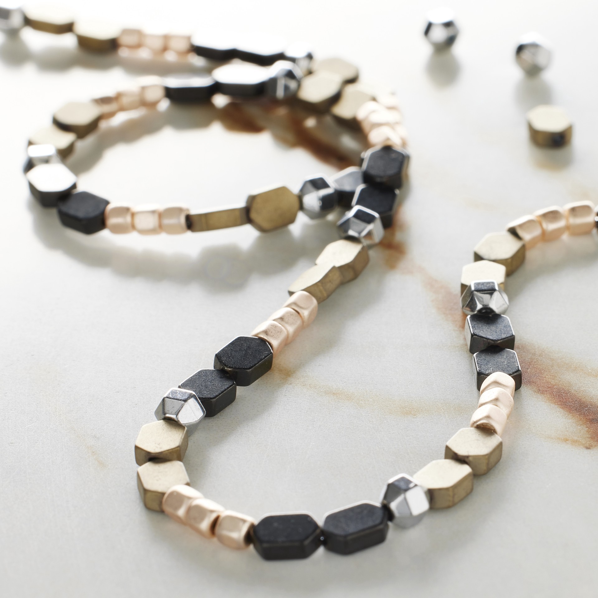 slide 2 of 3, Metallic Hematite Mix Beads By Bead Landing, 3mm-6mm