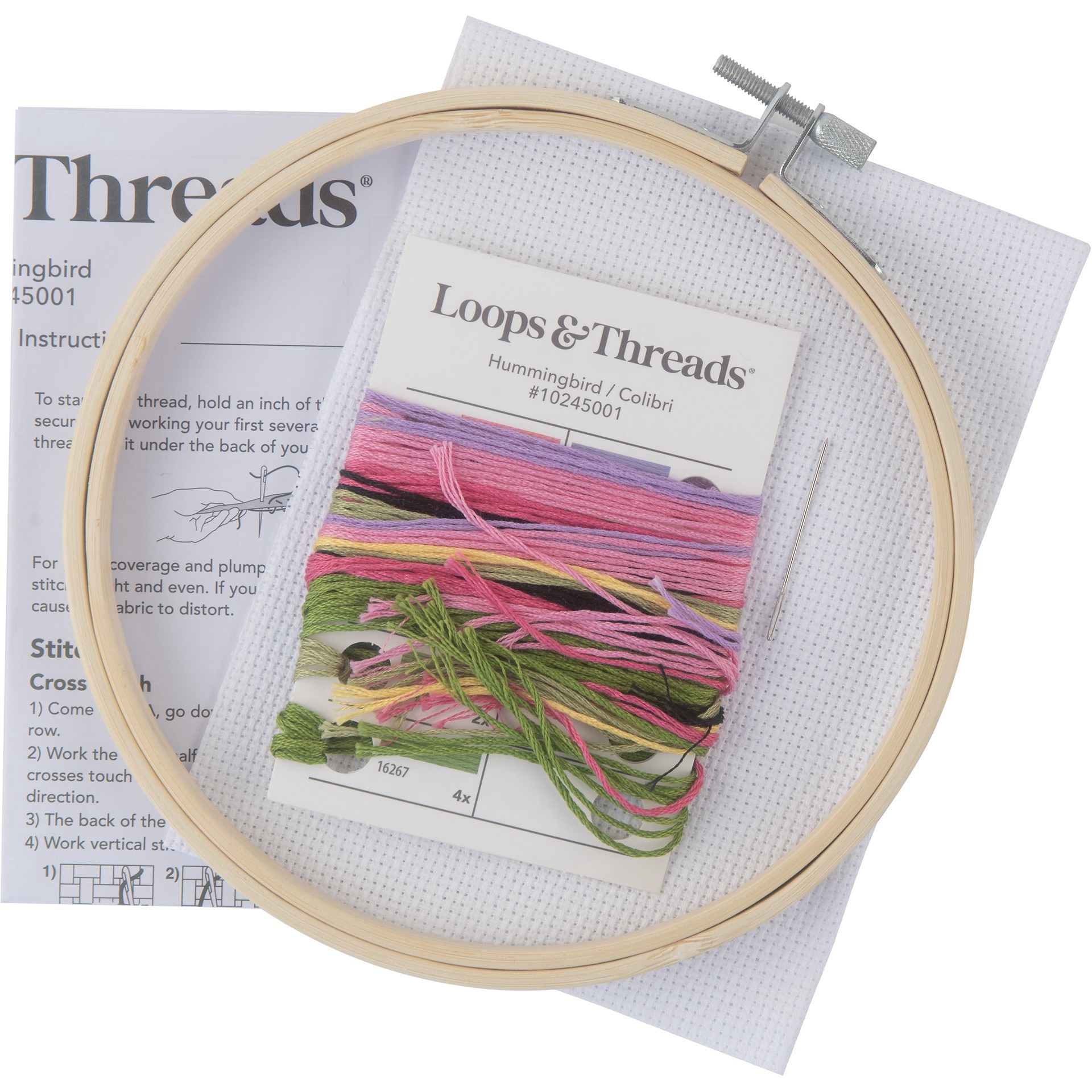 slide 2 of 3, Hummingbird Counted Cross Stitch Kit By Loops & Threads, 6 in