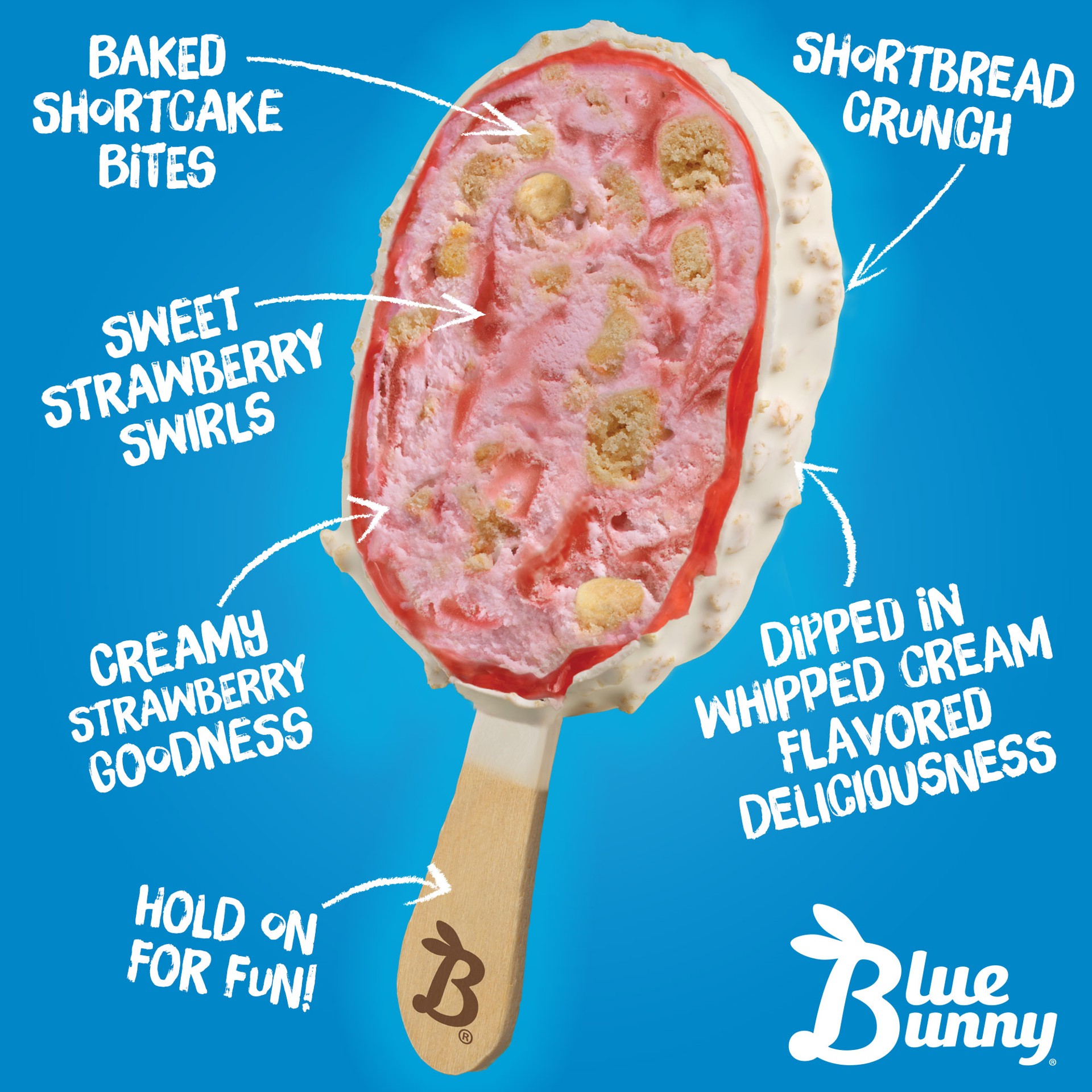 slide 4 of 5, Blue Bunny Load'd Bars Strawberry Shortcake, Frozen Dessert, 4 Pack, 4 ct; 3.35 fl oz