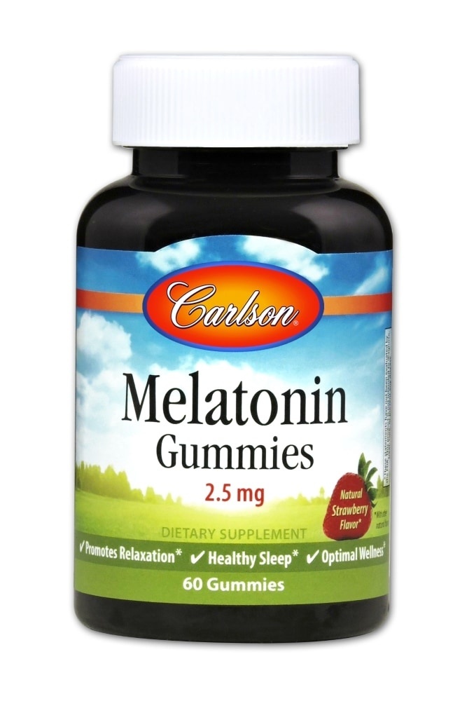 slide 1 of 2, Carlson Melatonin Strawberry Flavor Gummies, 60 ct