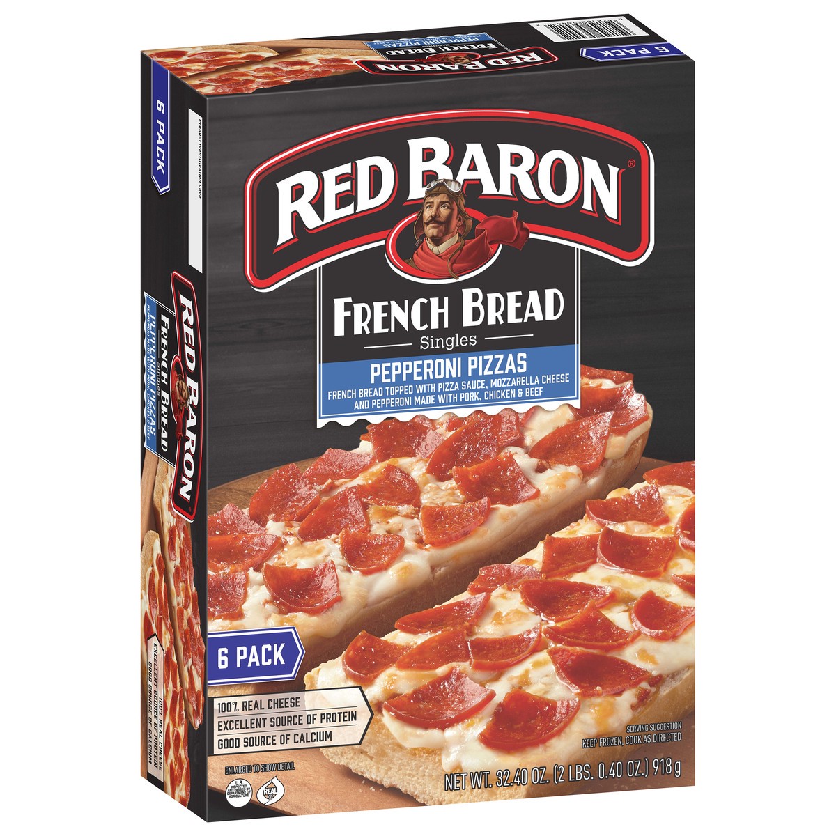 slide 7 of 9, Red Baron Pizza French Bread Singles Pepperoni Value Pack 6 Count - 32.4 Oz, 32.4 oz