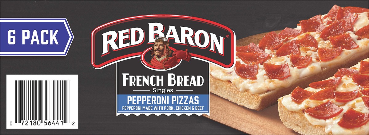 slide 4 of 9, Red Baron Pizza French Bread Singles Pepperoni Value Pack 6 Count - 32.4 Oz, 32.4 oz