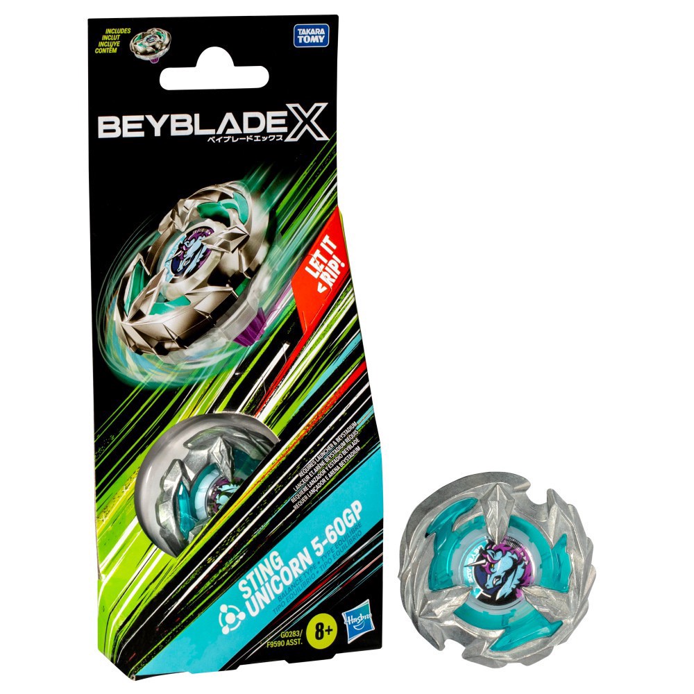 slide 1 of 4, Beyblade X Sting Unicorn 5-60GP Booster Pack Set, 1 ct