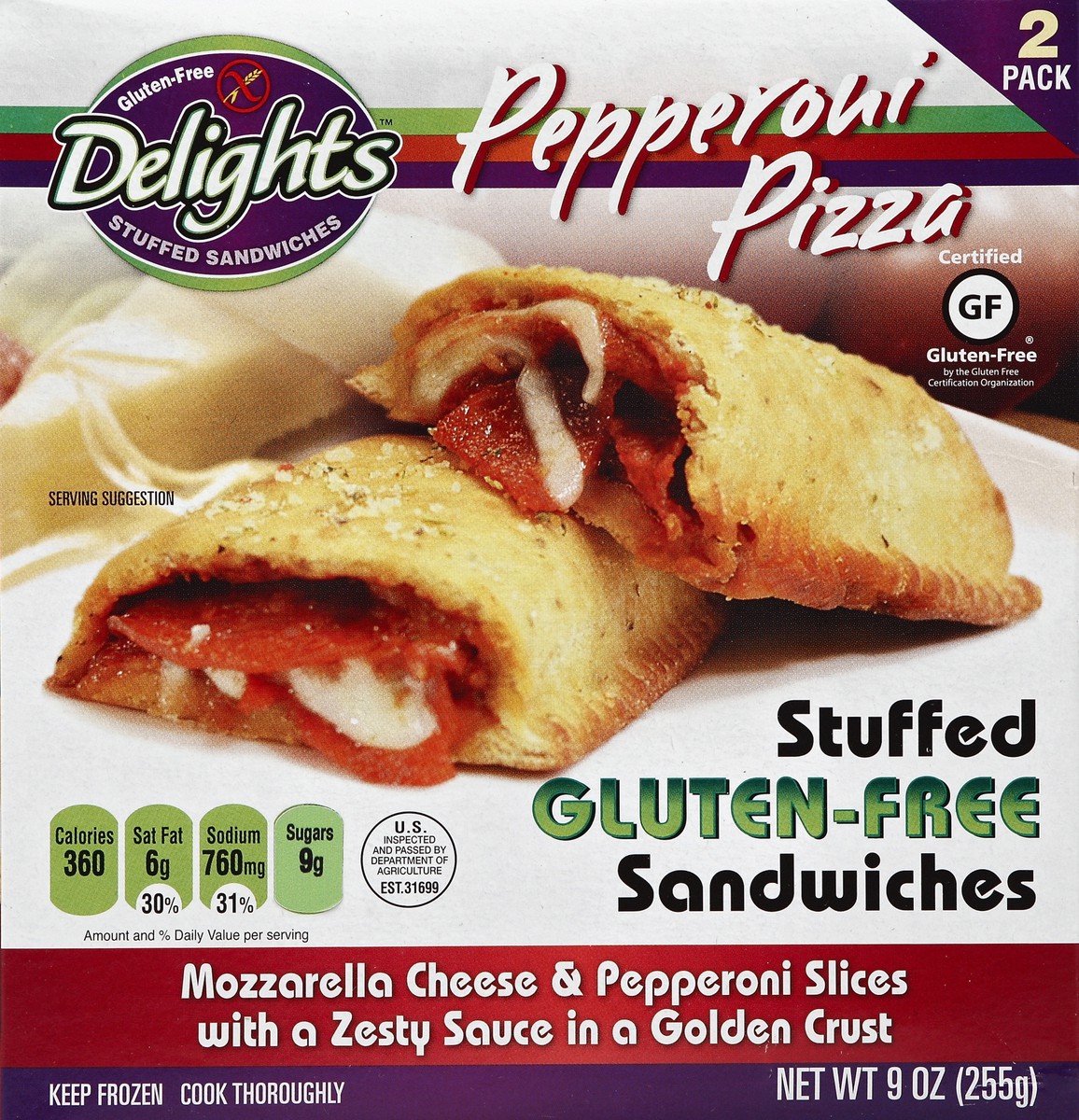 slide 4 of 4, Delights Stuffed Sandwiches 2 ea, 9 oz