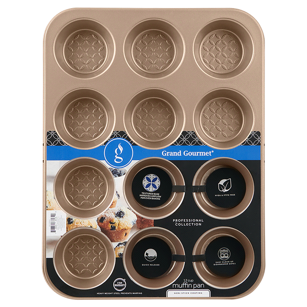 slide 1 of 2, Grand Gourmet Professional Muffin Pan, 12 ct