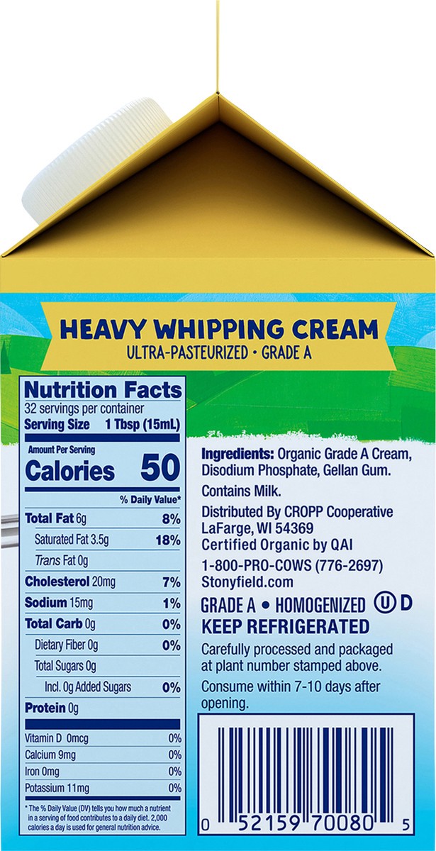 slide 8 of 9, Stonyfield Organic Heavy Whipping Cream 1 pt, 1 pint