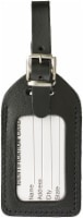 slide 1 of 1, Lewis N. Clark Leather Luggage Tag - Black, 3 in x 2 in