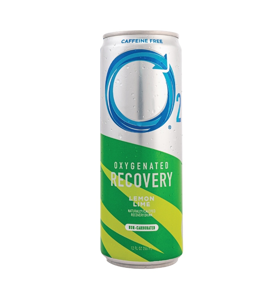 slide 1 of 1, O2 Natural Recovery Oxygenated Caffeine Free Lemon Lime Recovery Drink, 12 fl oz