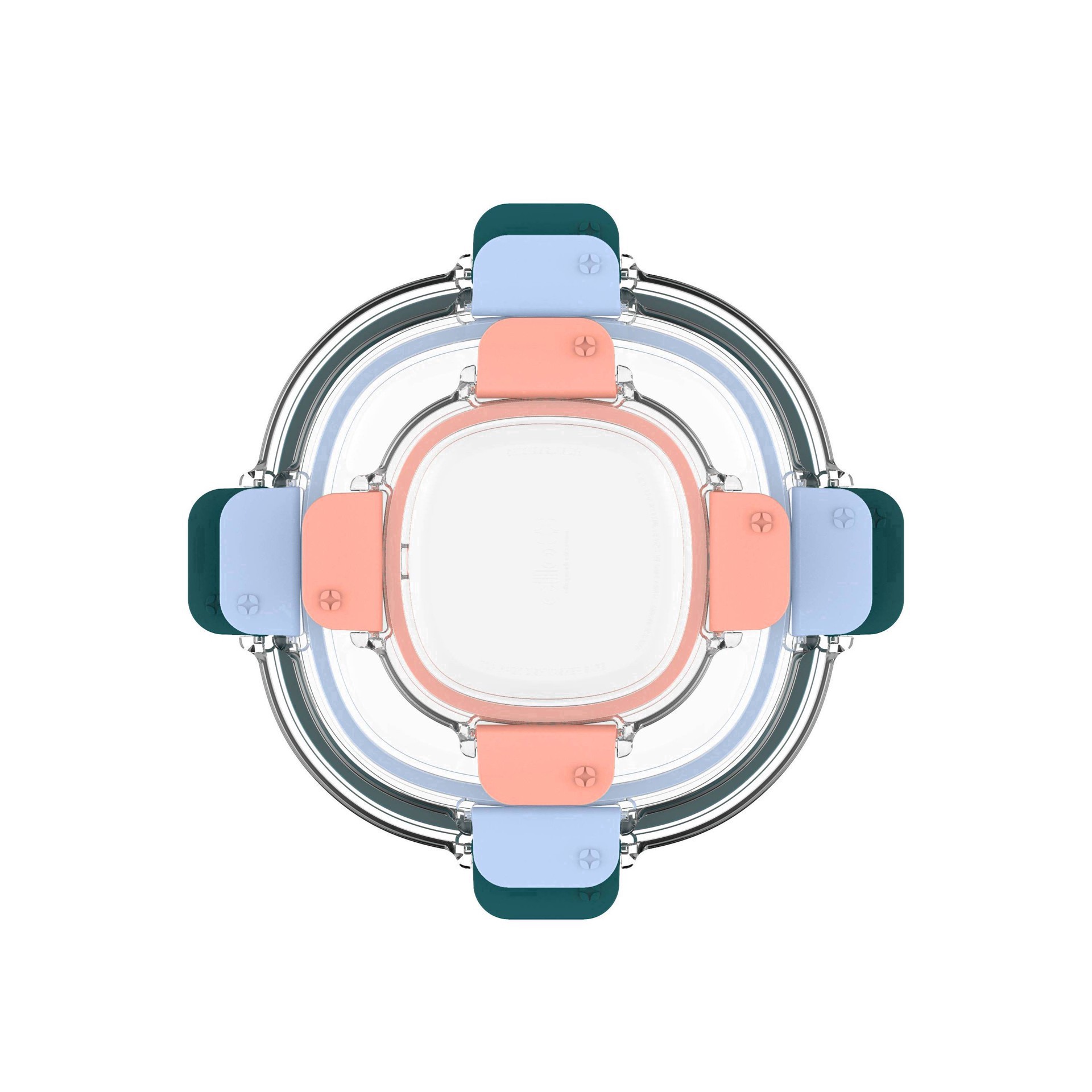 slide 8 of 21, Ello Duraglass Round Meal Prep Set, Melon, 10 ct