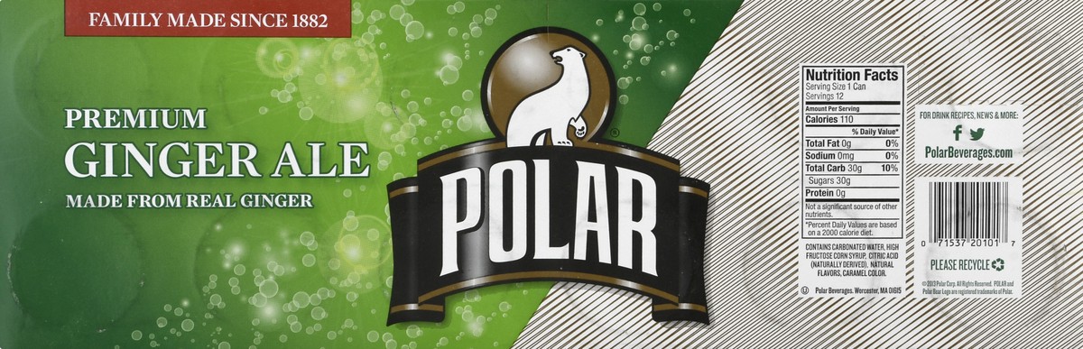 slide 7 of 13, Polar Premium Ginger Ale 12 - 12 fl oz Cans, 12 ct