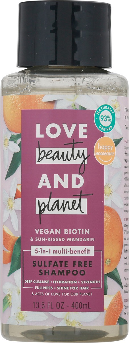 slide 7 of 9, Love Beauty and Planet 5-in-1 Multi-Benefit Shampoo Vegan Keratin Collagen & Sun-Kissed Mandarin, 13.5 oz, 13.5 oz