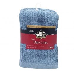 slide 1 of 1, First Street Dish Cloth Blue, 4 ct