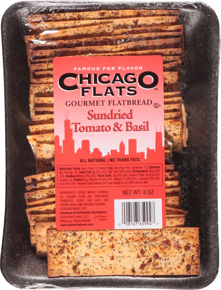 slide 5 of 11, Chicago Flats Flatbread Sundried Tomato & Basil, 8 oz