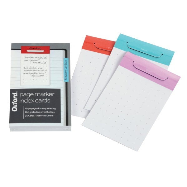 slide 1 of 1, Oxford Index Card Page Markers, 3'' X 5'', Assorted Colors, Pack Of 36 Markers, 36 ct