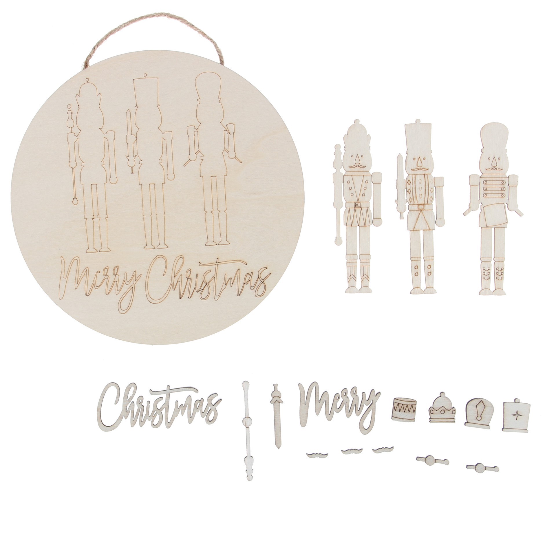 slide 4 of 4, 6" Nutcrackers Plaque Diy Wood Decor Kit By Make Market, 6 in x 6 in