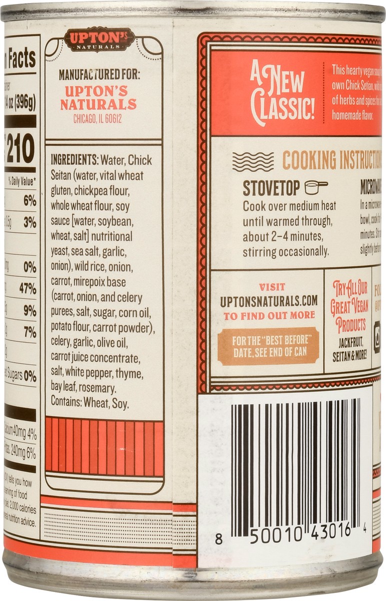 slide 8 of 9, Upton's Naturals Chick & Wild Rice Soup 14 oz, 14 oz