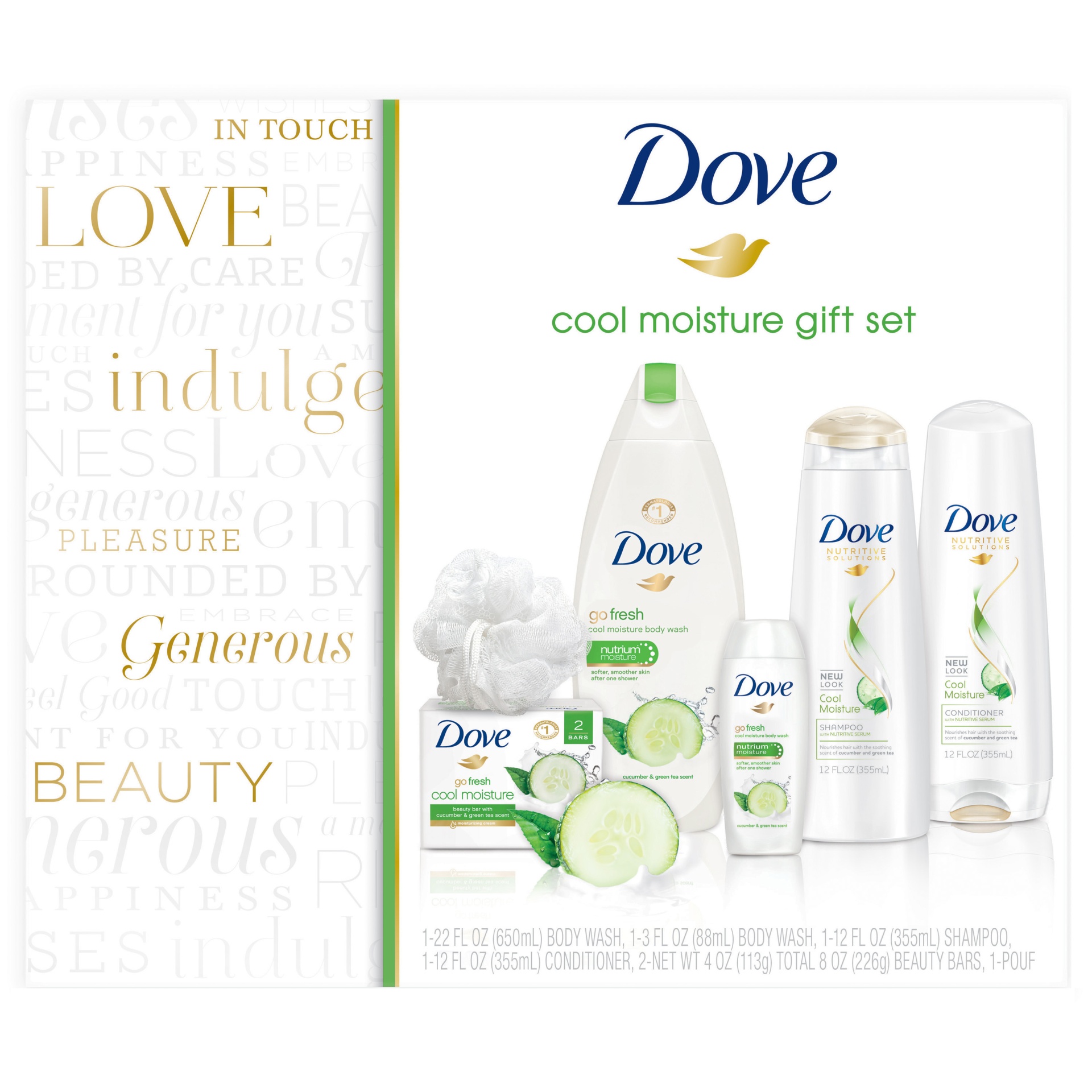 slide 1 of 1, Dove Cool Moisture Bath And Body Gift Set, 50 oz