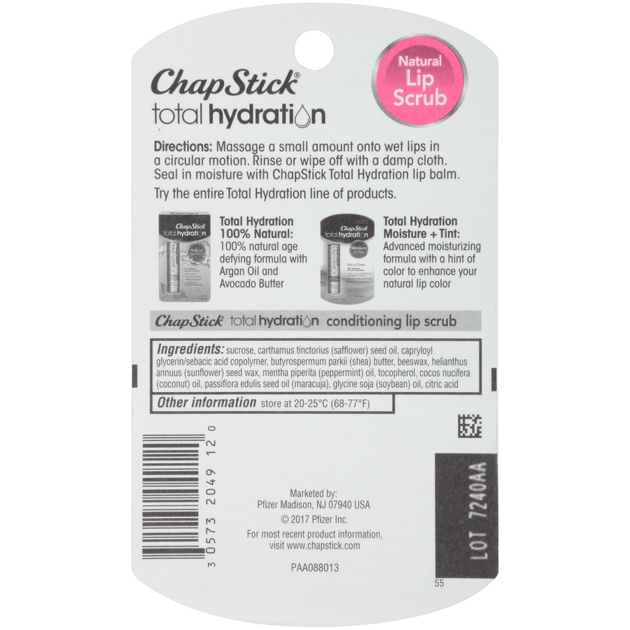 slide 6 of 7, ChapStick Total Hydration Fresh Peppermint Conditioning Lip Scrub, 0.27 oz