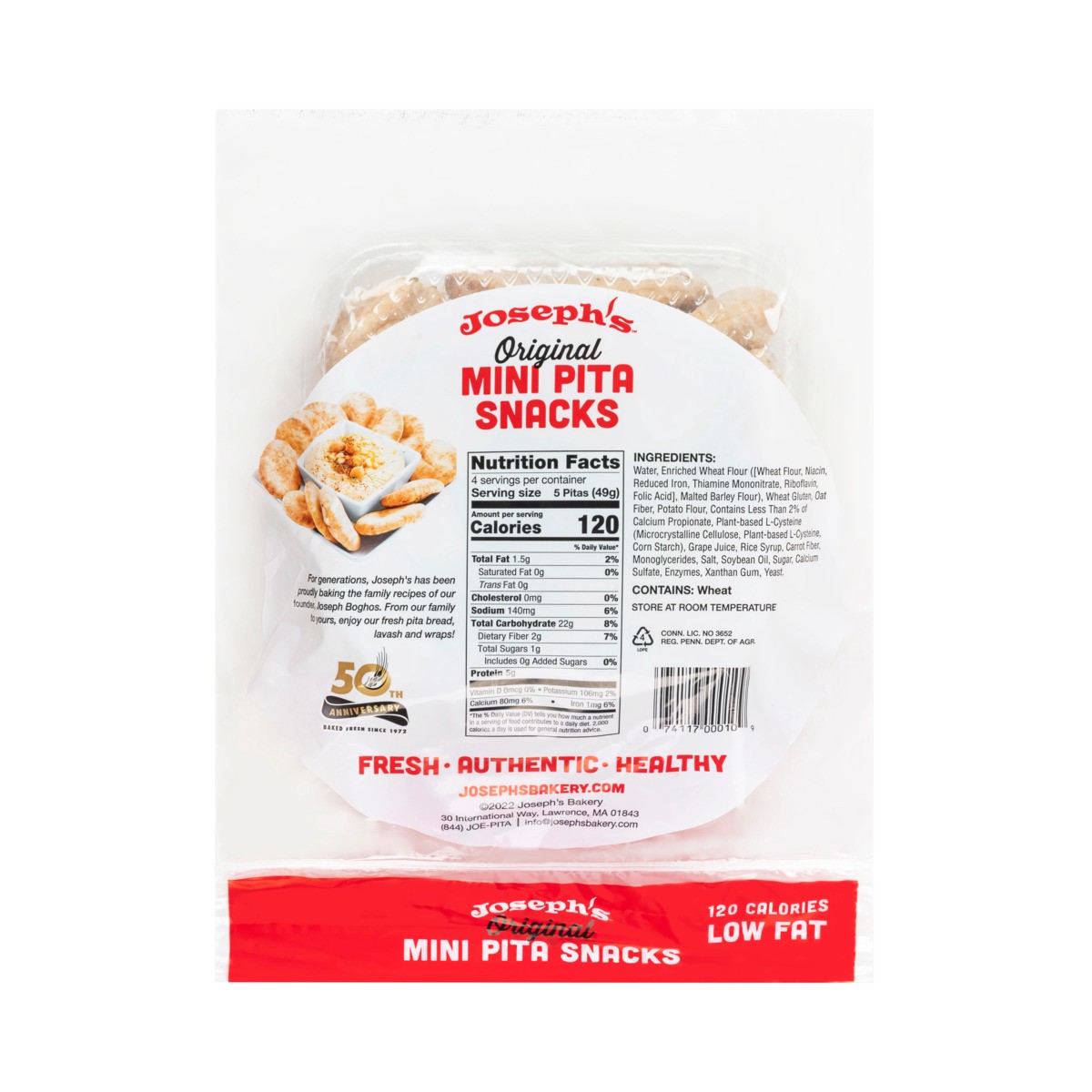 slide 5 of 9, Joseph's Pita Snacks, Original, Mini, 7 oz