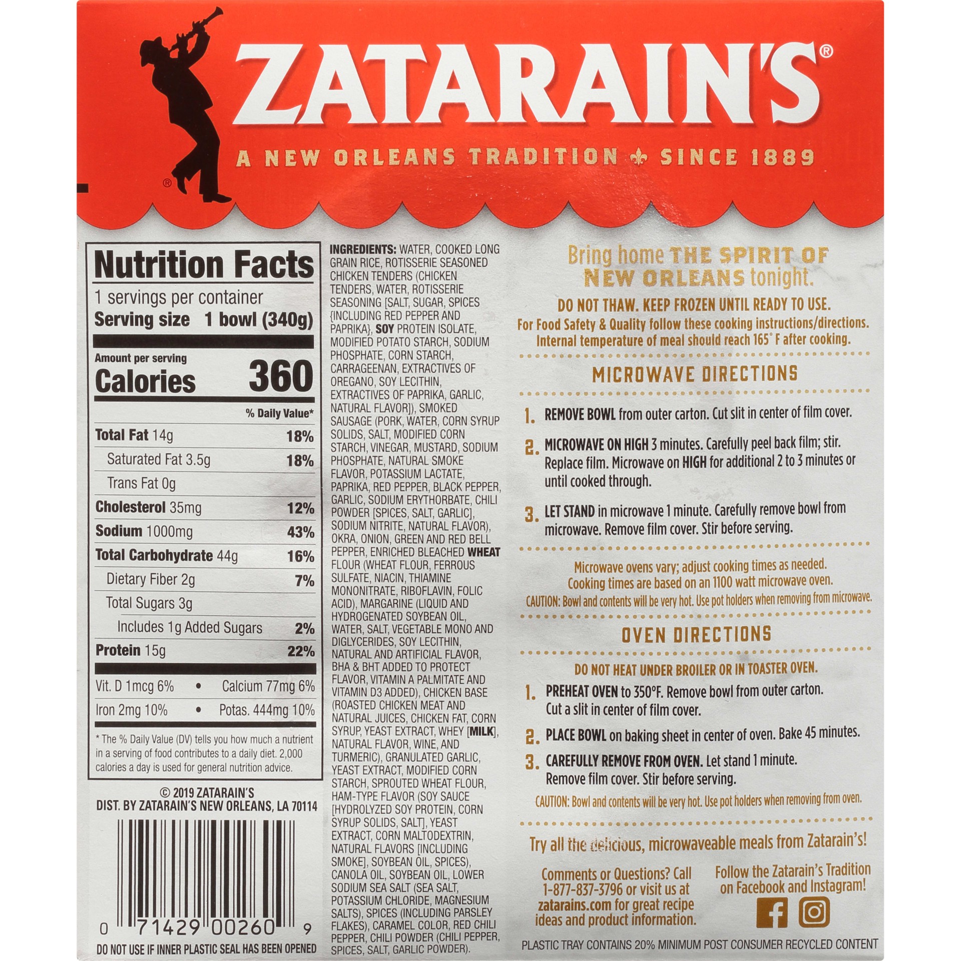 slide 5 of 5, Zatarain's Frozen Meal - Gumbo - Sausage & Chicken, 12 oz