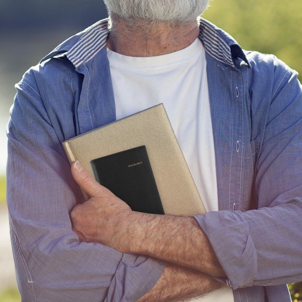 slide 2 of 10, AT-A-GLANCE® 2026 Refillable Weekly Appointment Book Planner, Black, Pocket, 3 1/4"" x 6 1/4"", 1 ct