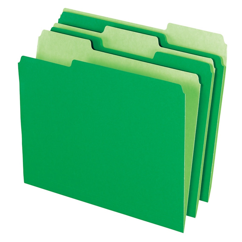 slide 1 of 1, Office Depot Brand File Folders, Letter Size, 1/3 Cut, Bright Green, Box Of 100, 100 ct