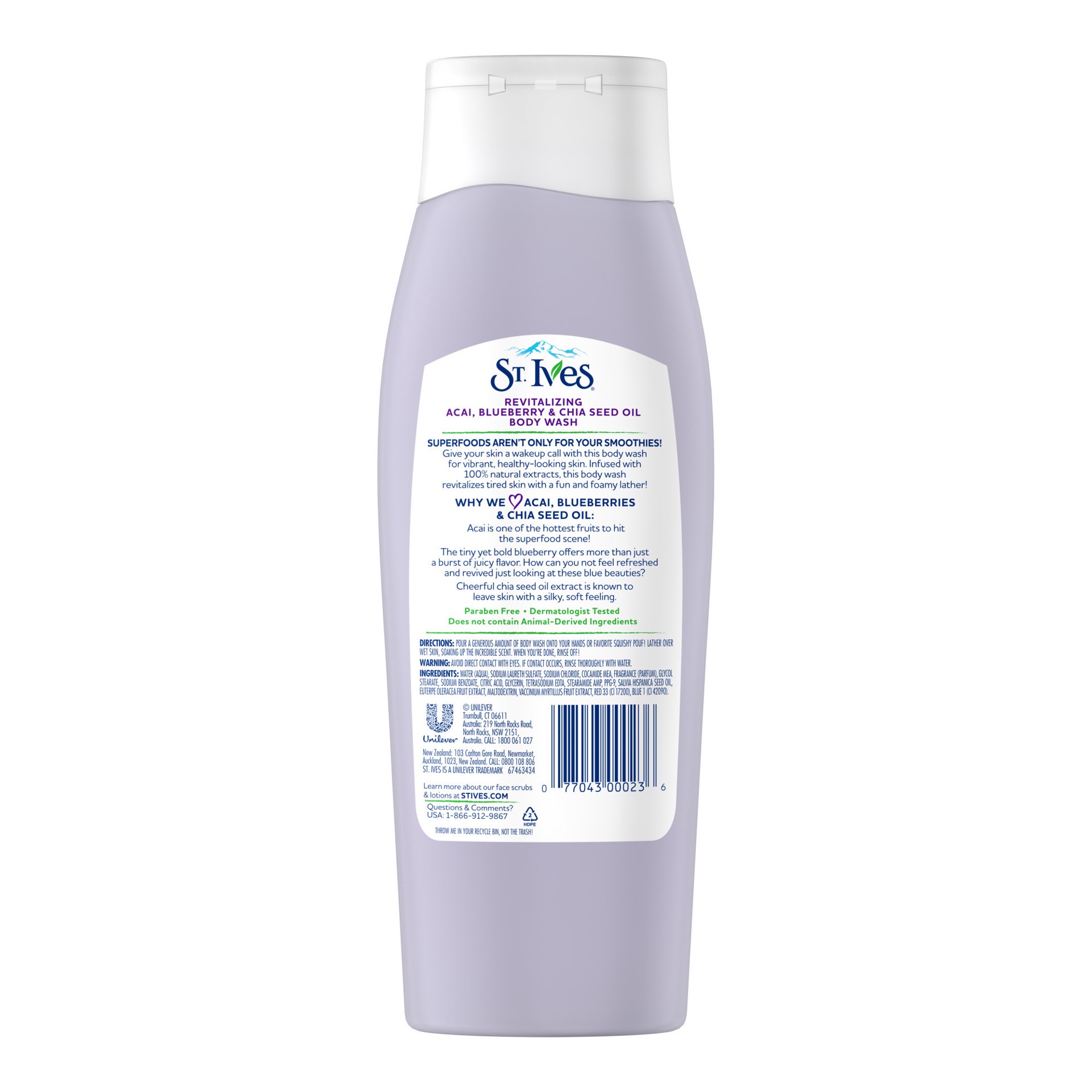 slide 2 of 4, St. Ives Revitalizing Body Wash Acai Blueberry Chia Seed Oil, 13.5 oz, 13.5 oz