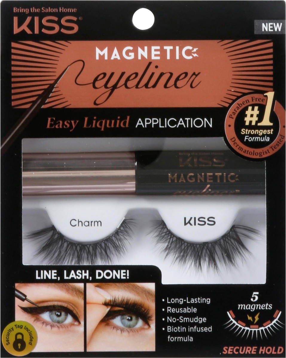 slide 1 of 5, Kiss Magnetic Charm Eyeliner & Lash Kit 1 ea, 1 ct