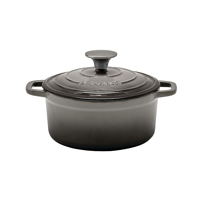 slide 1 of 9, Artisanal Kitchen Supply Enameled Cast Iron Dutch Oven - Grey, 2 qt