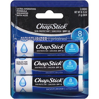 slide 1 of 1, ChapStick Original Lip Balm, 3 ct; 0.15 oz