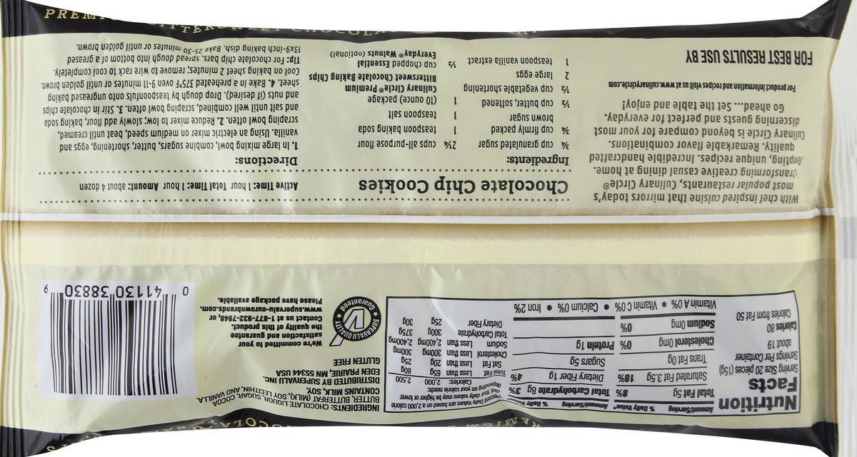 slide 6 of 6, Culinary Circle Baking Chips, Premium, Bittersweet Chocolate, 10 oz