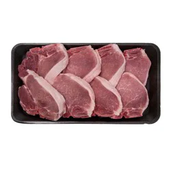 The Save Mart Company Fresh Pork Loin Porterhouse Chops Maxx Pack, Bone-In, Thin Cut