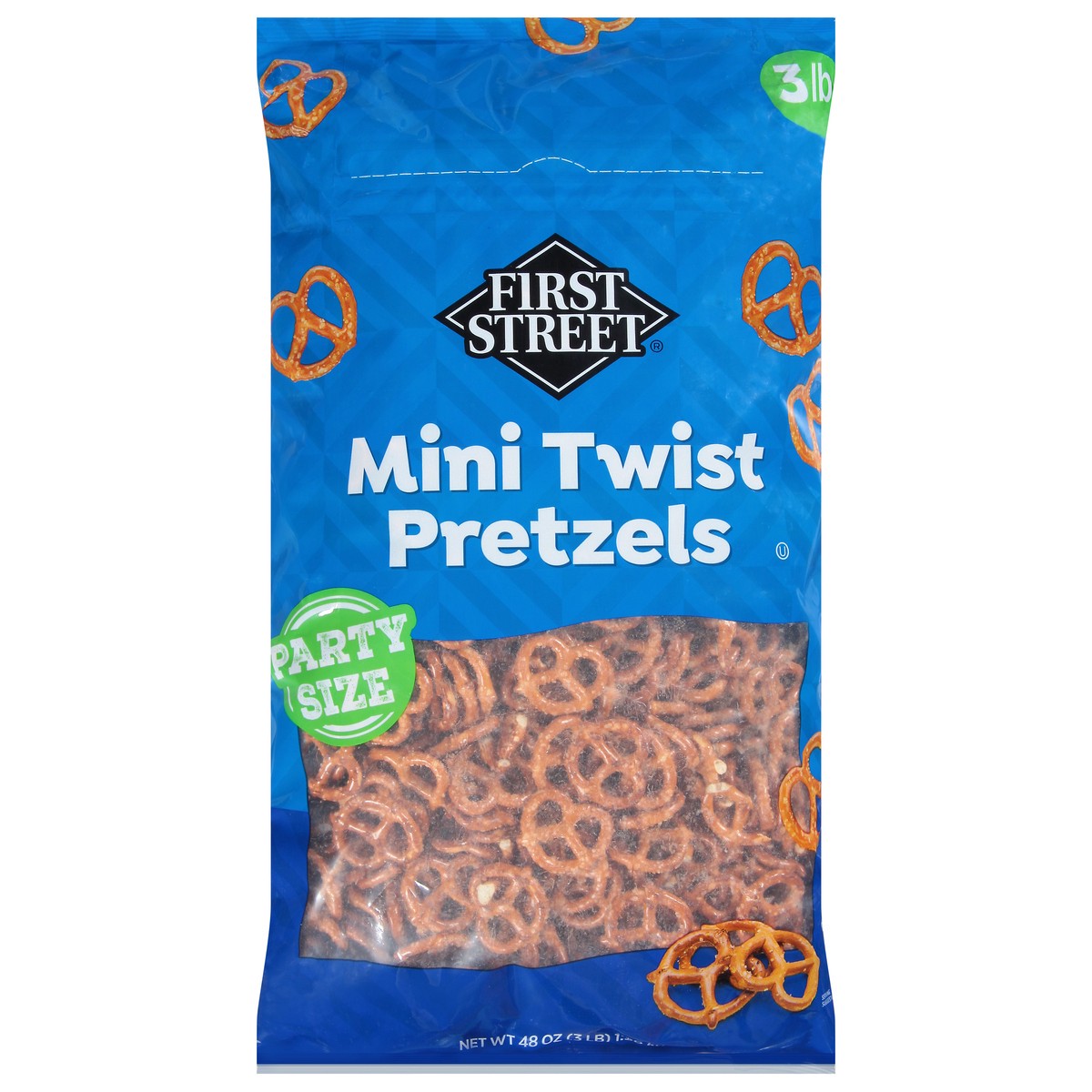 slide 1 of 13, First Street Mini Twist Pretzels, 48 oz
