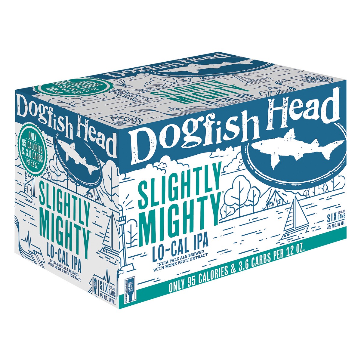 slide 2 of 8, Dogfish Head Slightly Mighty Lo-Cal IPA Beer (12 fl. oz. Can, 6pk.), 6 ct; 12 oz