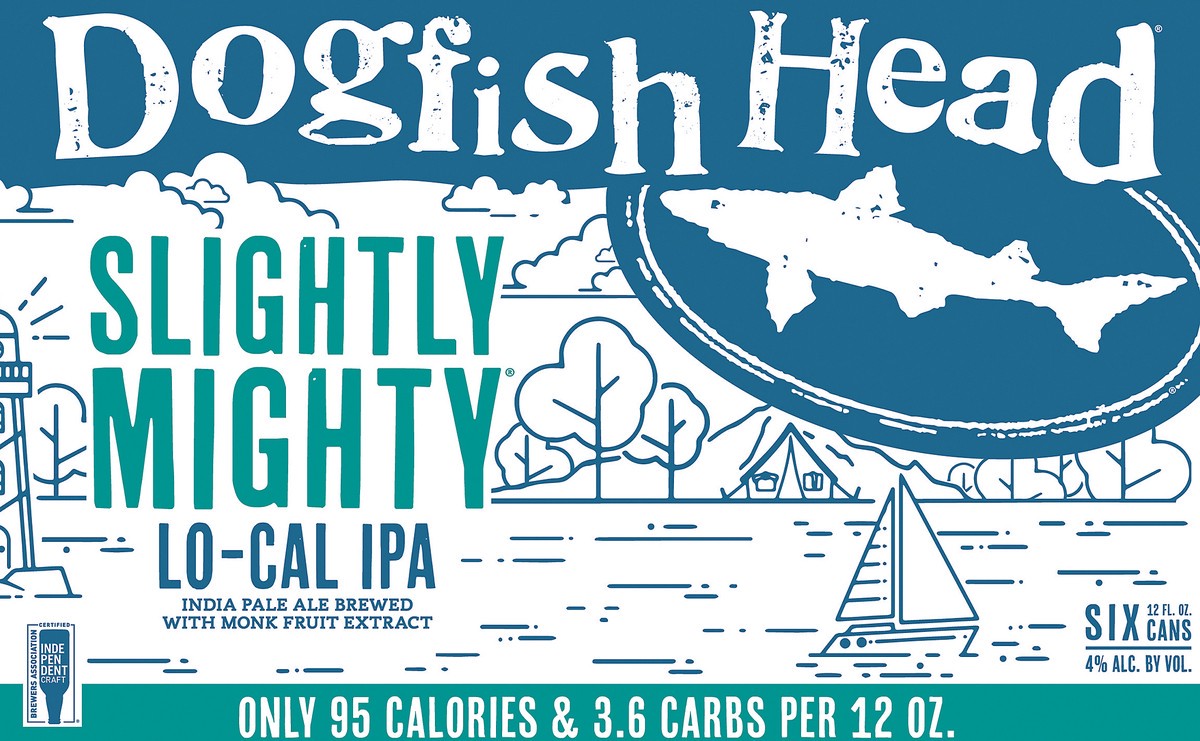 slide 3 of 8, Dogfish Head Slightly Mighty Lo-Cal IPA Beer (12 fl. oz. Can, 6pk.), 6 ct; 12 oz