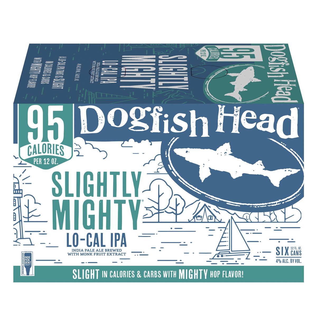 slide 1 of 8, Dogfish Head Slightly Mighty Lo-Cal IPA Beer (12 fl. oz. Can, 6pk.), 6 ct; 12 oz