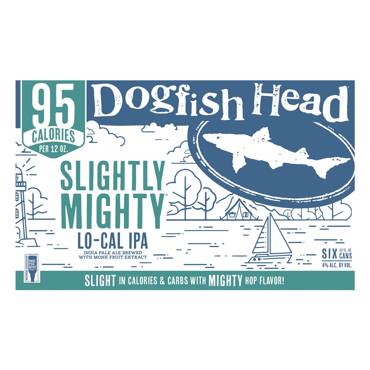 slide 4 of 8, Dogfish Head Beer Slightly Mighty Lo-Cal IPA (12 fl. oz. Can, 6pk.), 6 ct; 12 oz