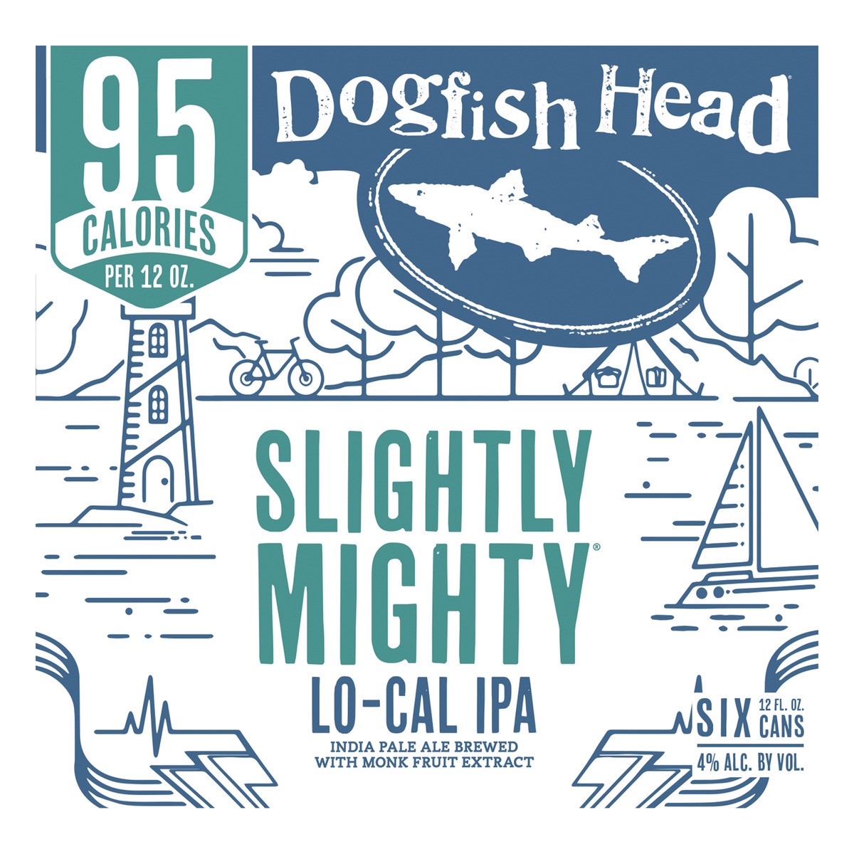 slide 4 of 8, Dogfish Head Beer Slightly Mighty Lo-Cal IPA (12 fl. oz. Can, 6pk.), 6 ct; 12 oz