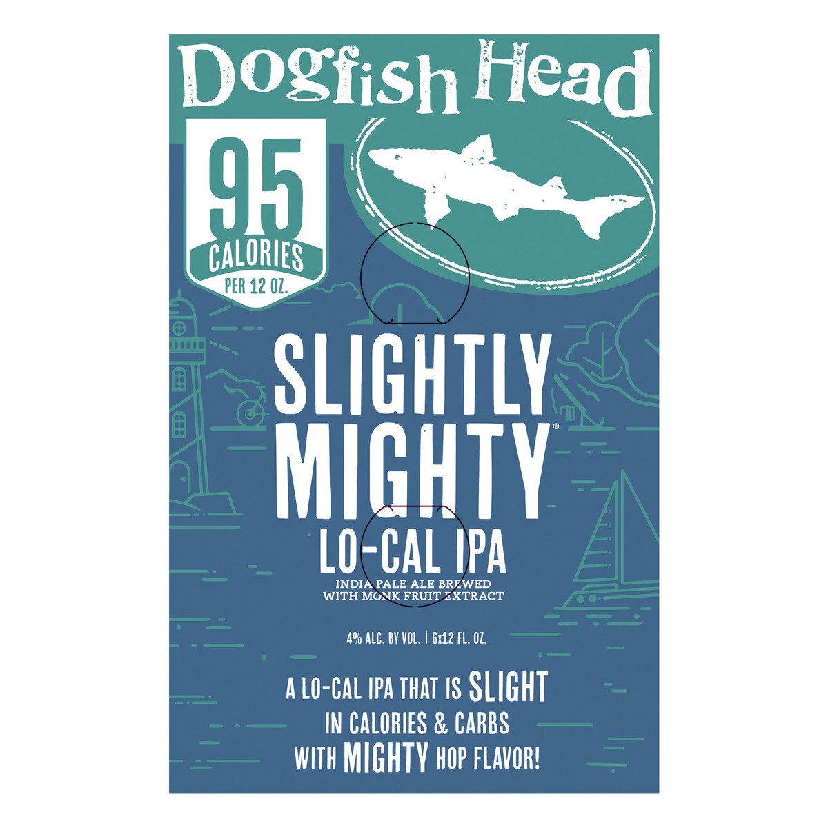 slide 7 of 8, Dogfish Head Beer Slightly Mighty Lo-Cal IPA (12 fl. oz. Can, 6pk.), 6 ct; 12 oz