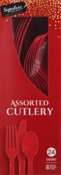 Signature Select Red Plastic Assorted Cutlery 24 ea