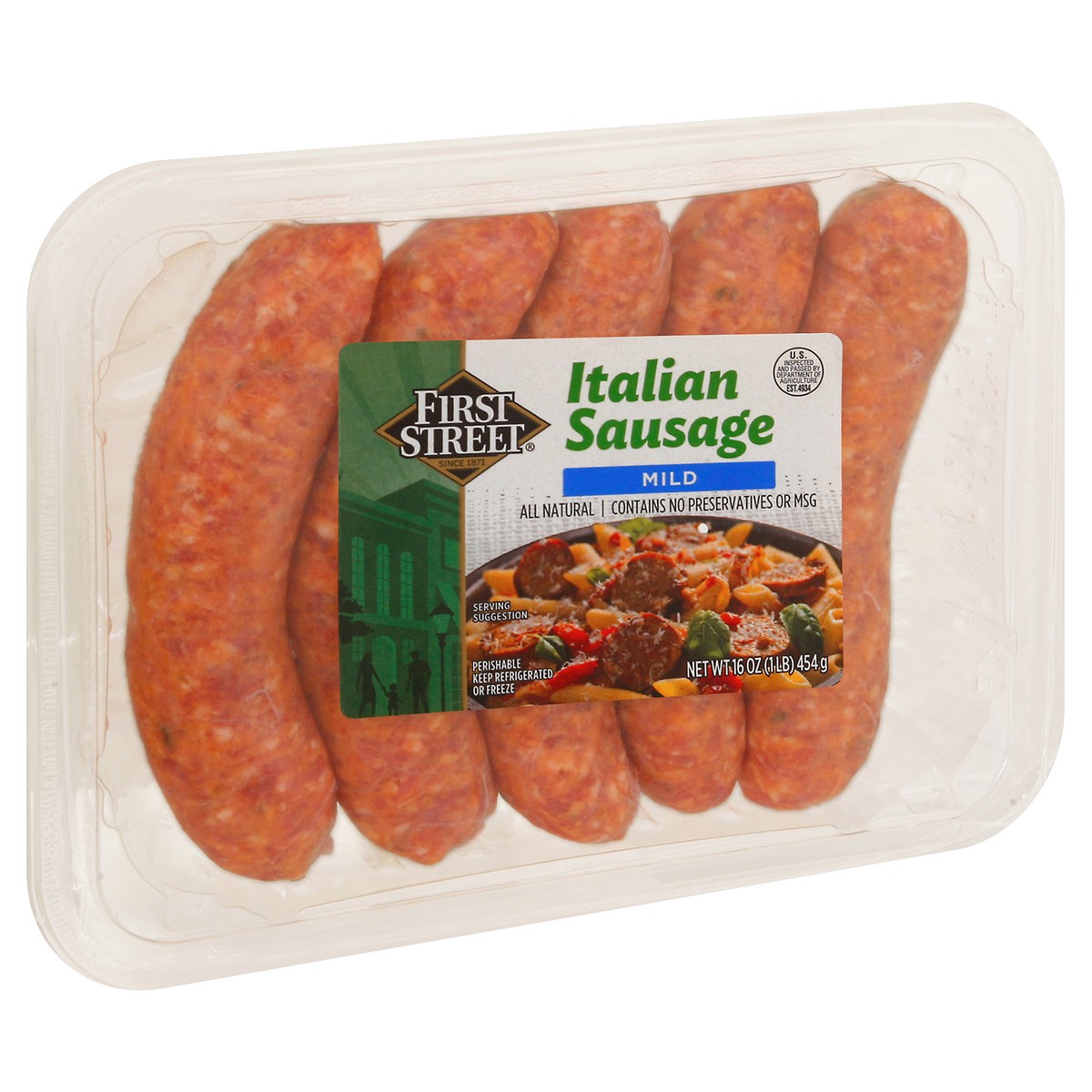 slide 12 of 13, First Street Mild Italian Sausage, 16 oz