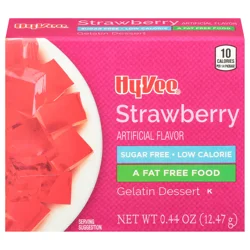 Hy-vee Strawberry Sugar Free Low Calorie Gelatin Dessert