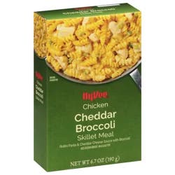 Hy-vee Chicken Cheddar Broccoli Rotini Pasta & Cheddar Cheese Sauce With Broccoli Skillet Meal